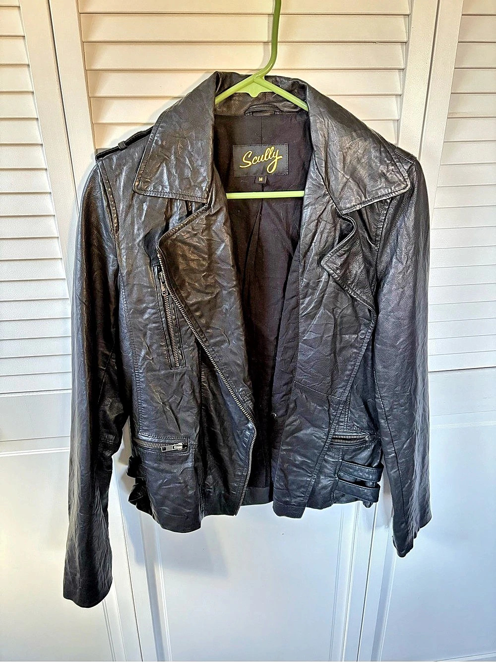 Scully Women's Leather Motorcycle Jacket Black Medium
